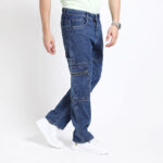 BLUE BAGGY CARGO FIT JEANS 4785-1