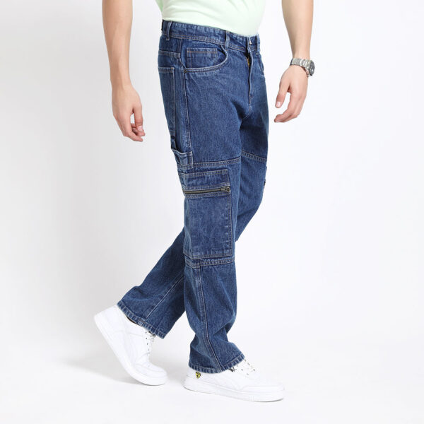 BLUE BAGGY CARGO FIT JEANS 4785-1