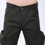 Men's Relaxed Fit Mehandi Stretch Cotton Cargo Pants – Streetwear Large pocket Style 4809-7