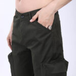 Men's Relaxed Fit Mehandi Stretch Cotton Cargo Pants – Streetwear Large pocket Style 4809-7