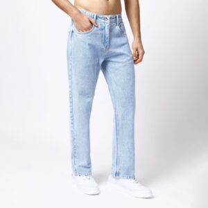ICE BLUE BAGGY FIT JEAN TEDDY 4773