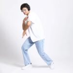ICE BLUE BAGGY FIT JEAN TEDDY 4773