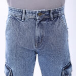 LIGHT BLUE BAGGY CARGO FIT JEANS 4925-2