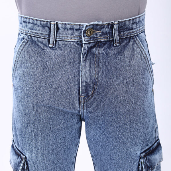 LIGHT BLUE BAGGY CARGO FIT JEANS 4925-2