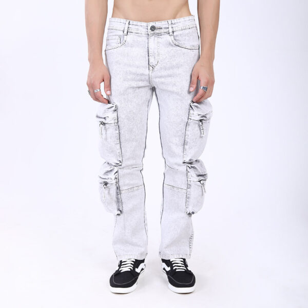 LIGHT GREY BAGGY CARGO FIT JEAN 4810-2