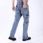 LIGHT BLUE BAGGY CARGO FIT JEANS 4925-2