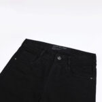 BLACK BAGGY FIT KNEE CUT JEANS 4774