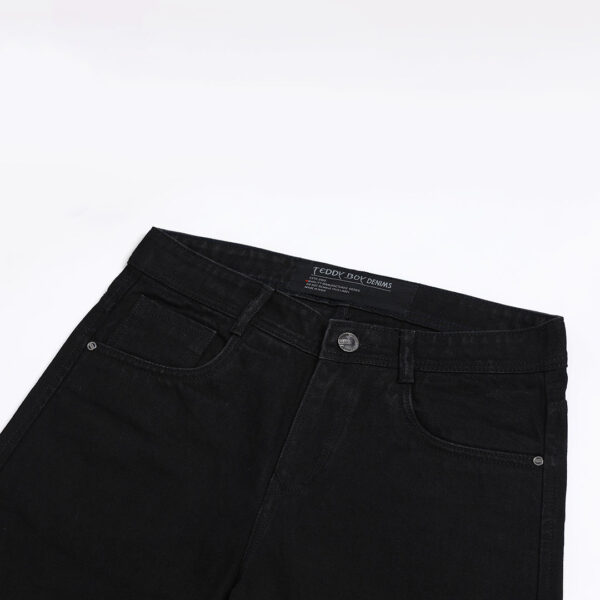 BLACK BAGGY FIT KNEE CUT JEANS 4774