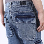 LIGHT BLUE BAGGY CARGO FIT JEANS 4925-2