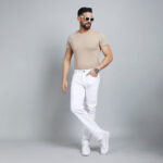 WHITE BAGGI STFIT JEAN TEDDY 4778