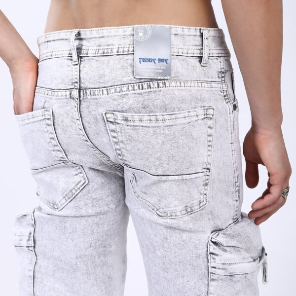 LIGHT GREY BAGGY CARGO FIT JEAN 4810-2