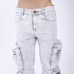 LIGHT GREY BAGGY CARGO FIT JEAN 4810-2