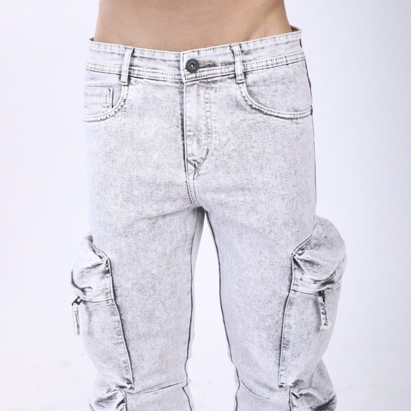 LIGHT GREY BAGGY CARGO FIT JEAN 4810-2