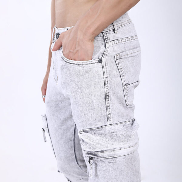LIGHT GREY BAGGY CARGO FIT JEAN 4810-2