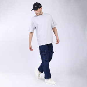 DARK BLUE BAGGY CARGO FIT JEANS 4906-1