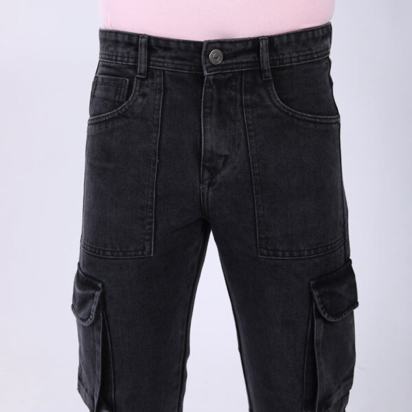 BLACK BAGGY CARGO FIT JEAN 4820-2