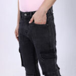 BLACK BAGGY CARGO FIT JEAN 4820-2