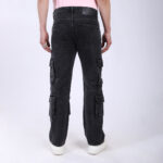 BLACK BAGGY CARGO FIT JEAN 4820-2