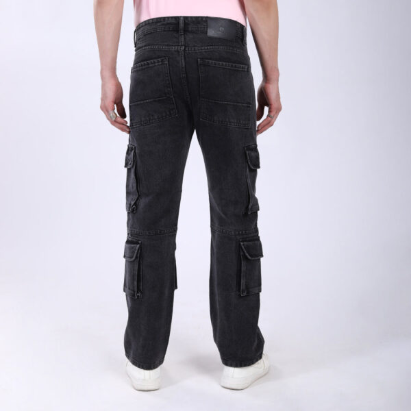 BLACK BAGGY CARGO FIT JEAN 4820-2