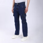 DARK BLUE BAGGY CARGO FIT JEANS 4906-1