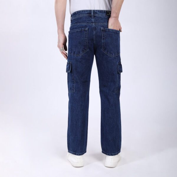 DARK BLUE BAGGY CARGO FIT JEANS 4906-1
