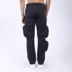 BLACK BAGGY CARGO FIT JEANS WITH LARGE POCKET 4899-5