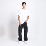 BLACK BAGGY CARGO FIT JEANS 4726-1