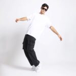 BLACK BAGGY CARGO FIT JEANS 4726-1