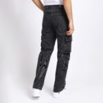 BLACK BAGGY CARGO FIT JEANS 4726-1
