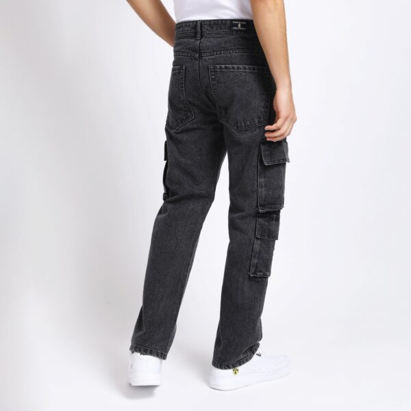 BLACK BAGGY CARGO FIT JEANS 4726-1