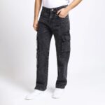 BLACK BAGGY CARGO FIT JEANS 4726-1