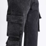 BLACK BAGGY CARGO FIT JEANS 4726-1