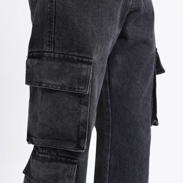 BLACK BAGGY CARGO FIT JEANS 4726-1