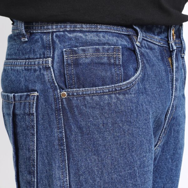 DARK BLUE BAGGY CARGO FIT JEANS 4786-1