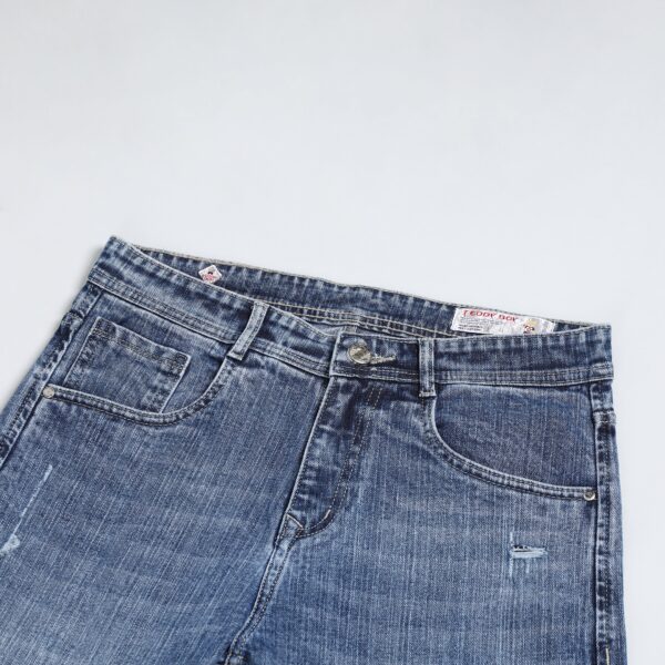 LIGHT GREY BAGGY FIT DISTRESSED JEANS TEDDY 4682-2