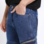 DARK BLUE BAGGY CARGO FIT JEANS 4786-1