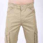 Men's Relaxed Fit Beige Stretch Cotton Cargo Pants – Streetwear Utility Style 4802-2