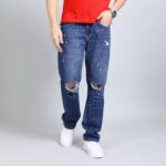 BLUE BAGGY FIT JEAN TEDDY 4719-1