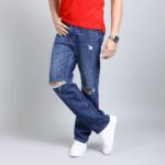 BLUE BAGGY FIT JEAN TEDDY 4719-1