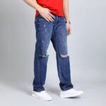 BLUE BAGGY FIT JEAN TEDDY 4719-1