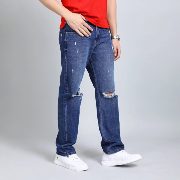 BLUE BAGGY FIT JEAN TEDDY 4719-1