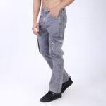 LIGHT GREY BAGGY CARGO FIT JEAN OVERDYED 4815-1