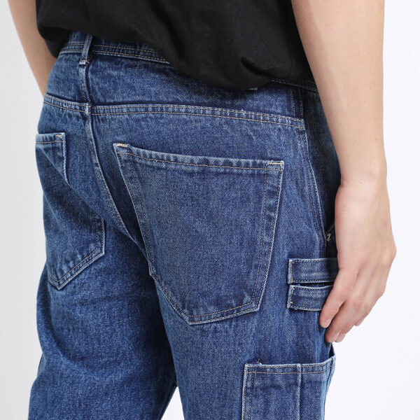 CARGO DARK BLUE BAGGY FIT JEANS TEDDY 4787-1