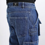 CARGO DARK BLUE BAGGY FIT JEANS TEDDY 4787-1