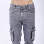 LIGHT GREY BAGGY CARGO FIT JEAN OVERDYED 4815-1