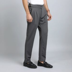 DARK GREY SLIM FIT GURKHA TROUSERS  4797-4
