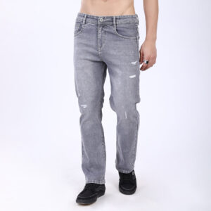 GREY BAGGY FIT DISTRESSED JEANS STYLE 4811-1