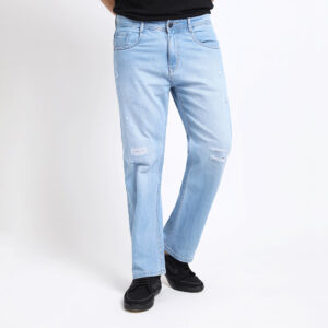 LIGHT BLUE DISTRESSED BAGGY FIT JEANS TEDDY 4670-2