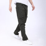 Men's Relaxed Fit Dark Grey Stretch Cotton Cargo Pants – Streetwear Utility Style 4802-7