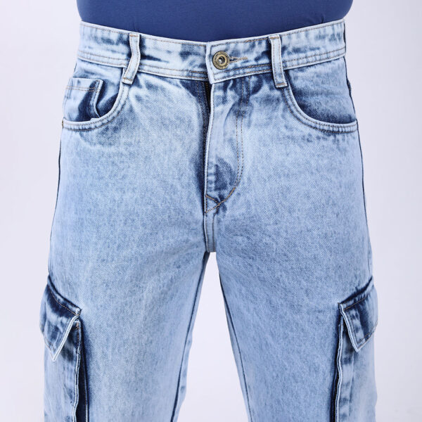 LIGHT BLUE BAGGY CARGO FIT JEANS 4905-2